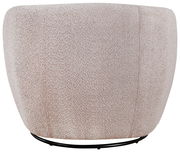 Rückansicht eines beigen Sessels mit weicher Textur und abgerundeter Form.