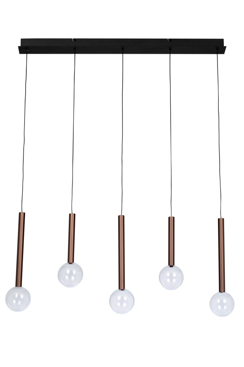 Dieter Knoll LED-Hängeleuchte Moderne LED-Hängeleuchte mit fünf hängenden Glühbirnen, seitliche Perspektive