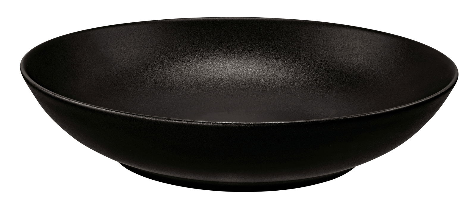 Seltmann Weiden Suppenteller LIBERTY BLACK Schwarzer Suppenteller aus seitlicher Perspektive, 21 cm Durchmesser