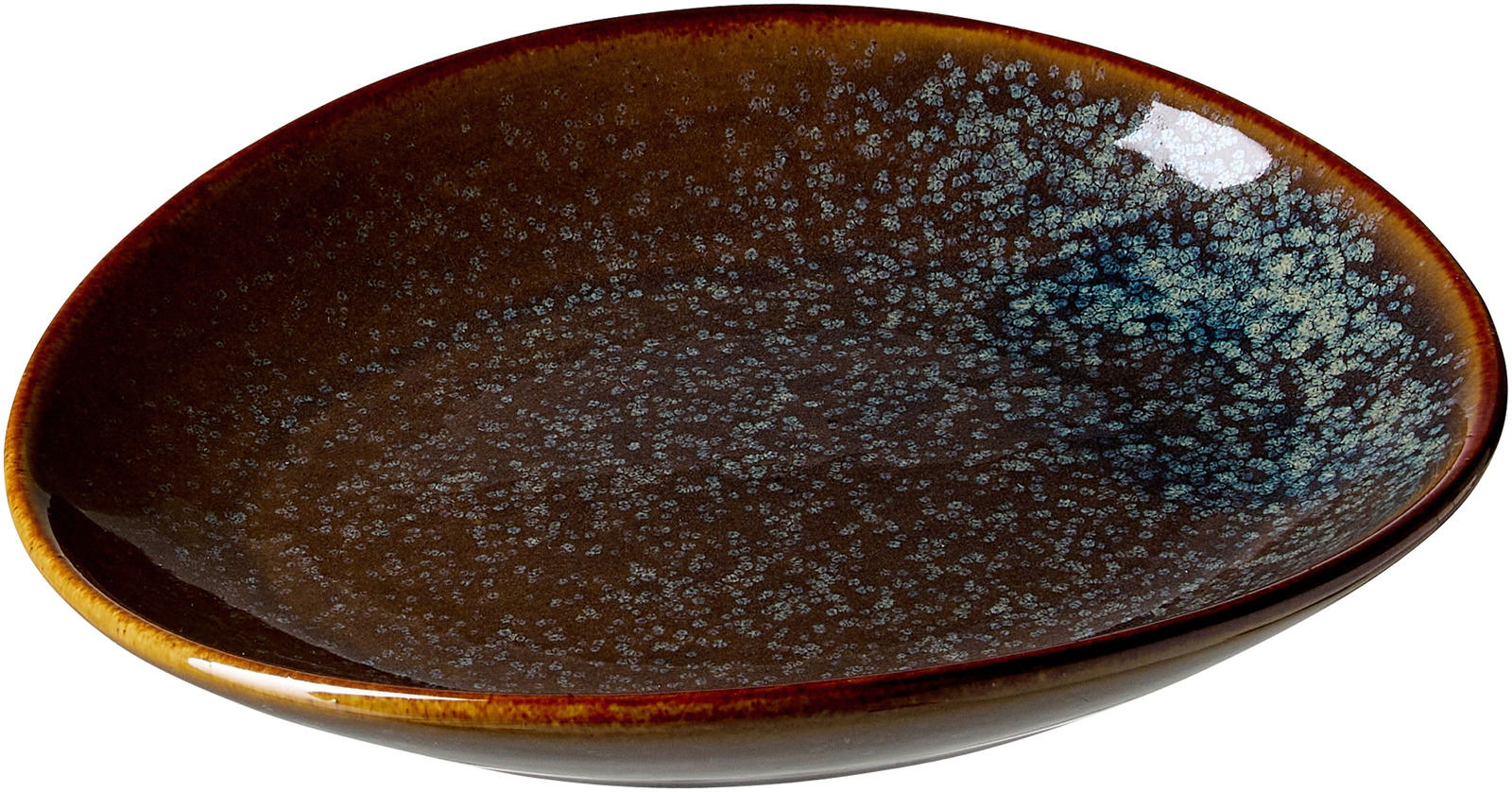 Ritzenhoff & Breker Dipschale TROMS Dipschale aus Keramik mit brauner und blauer gesprenkelter Glasur, seitliche Perspektive