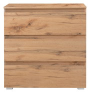 Kommode aus Holz in Frontansicht mit natürlicher Holzmaserung