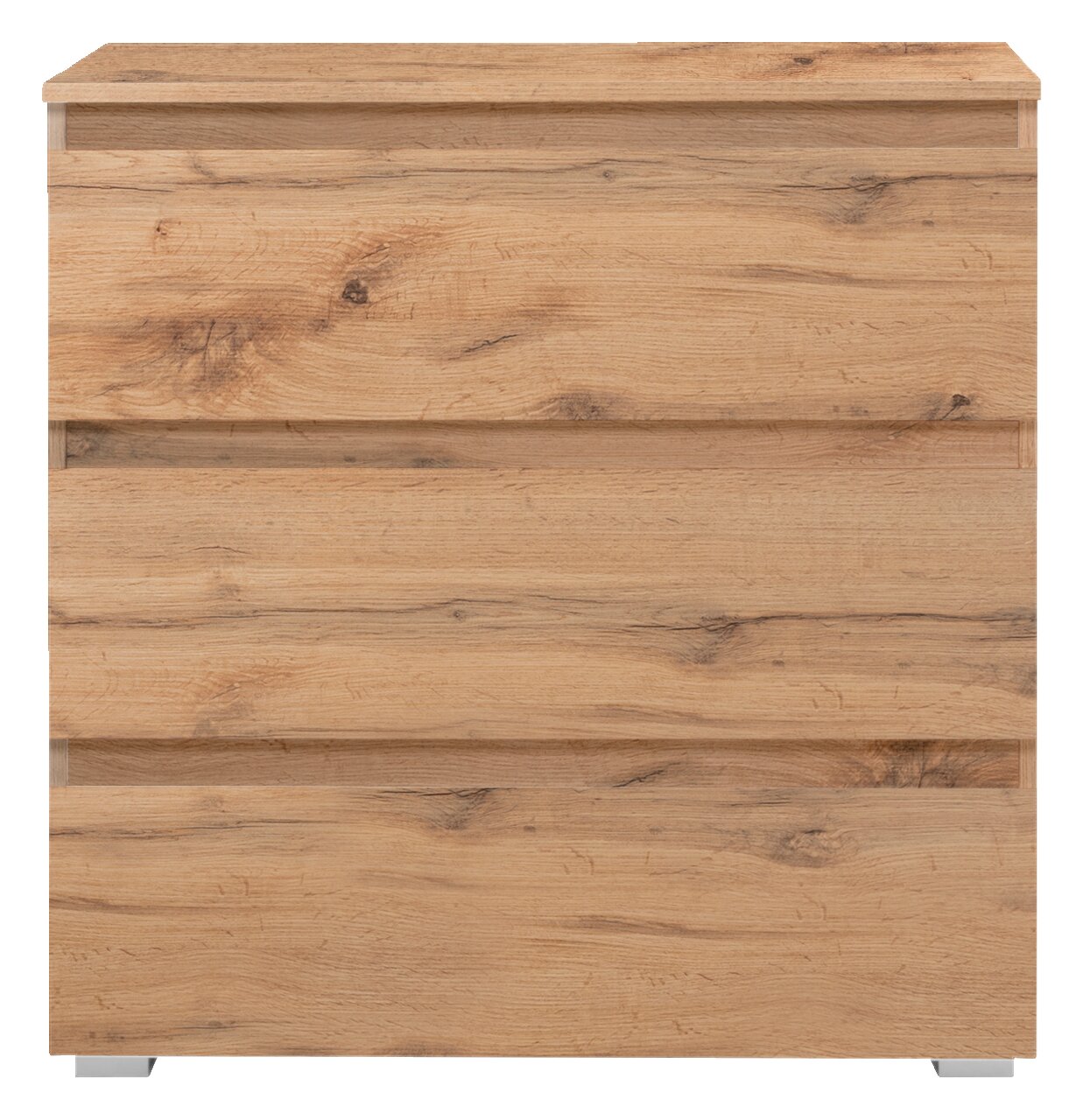 Kommode aus Holz in Frontansicht mit natürlicher Holzmaserung