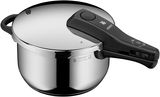 Schnellkochtopf WMF Perfect 4,5L aus Edelstahl, seitliche Perspektive