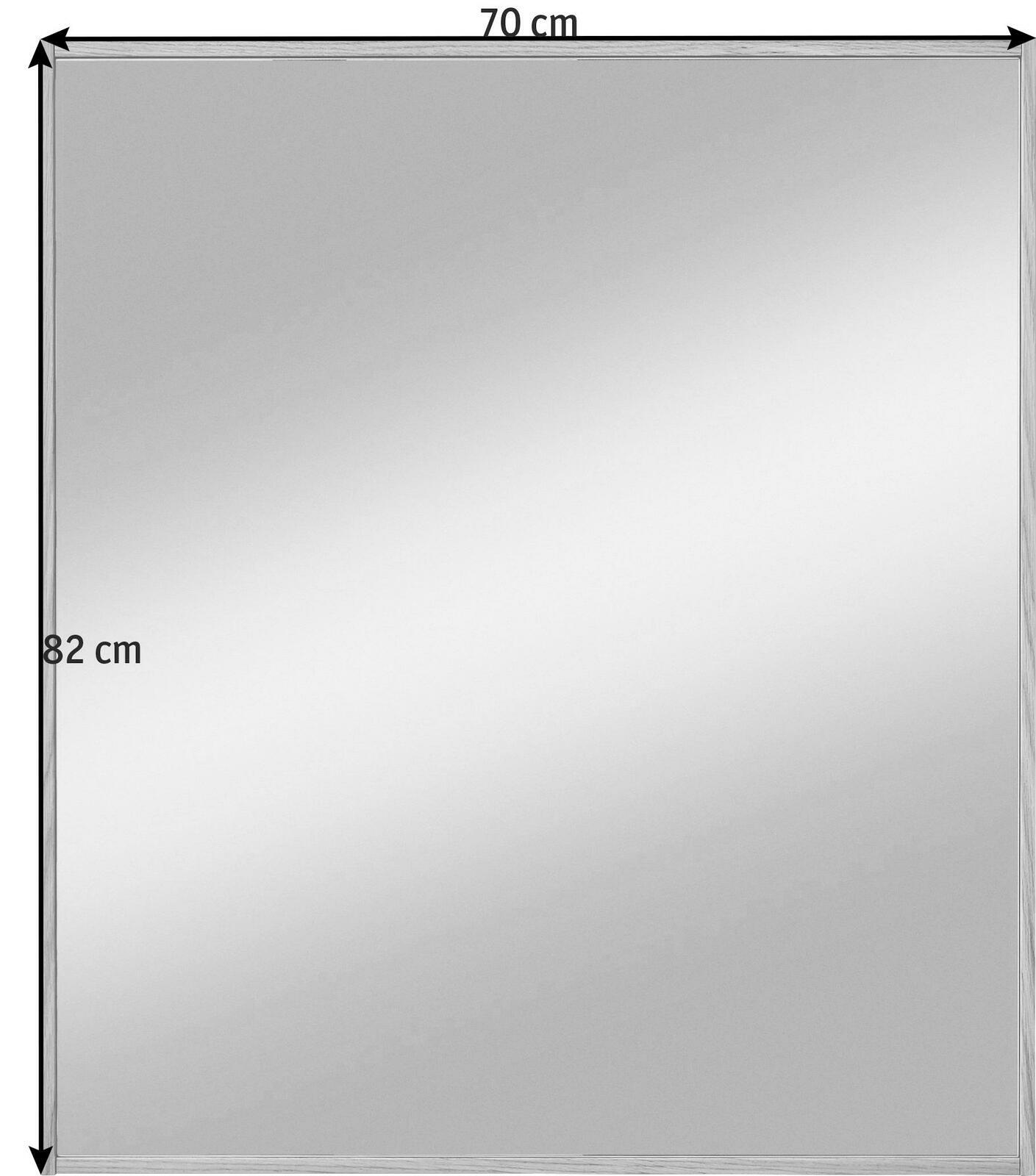 Rechteckiger Spiegel mit den Maßen 70 cm x 82 cm, frontal abgebildet.