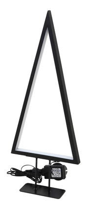 Schwarzer LED Baum in dreieckiger Form, 70 cm hoch, mit Netzteil, seitliche Perspektive