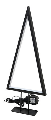 Schwarzer LED Baum in dreieckiger Form, 70 cm hoch, mit Netzteil, seitliche Perspektive
