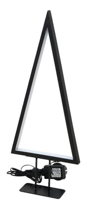 Zwarte LED-boom in driehoekige vorm, 70 cm hoog, inclusief voeding, zijaanzicht