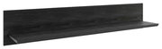 Schwarzes Wandboard aus Holz in seitlicher Perspektive