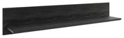 Schwarzes Wandboard aus Holz in seitlicher Perspektive
