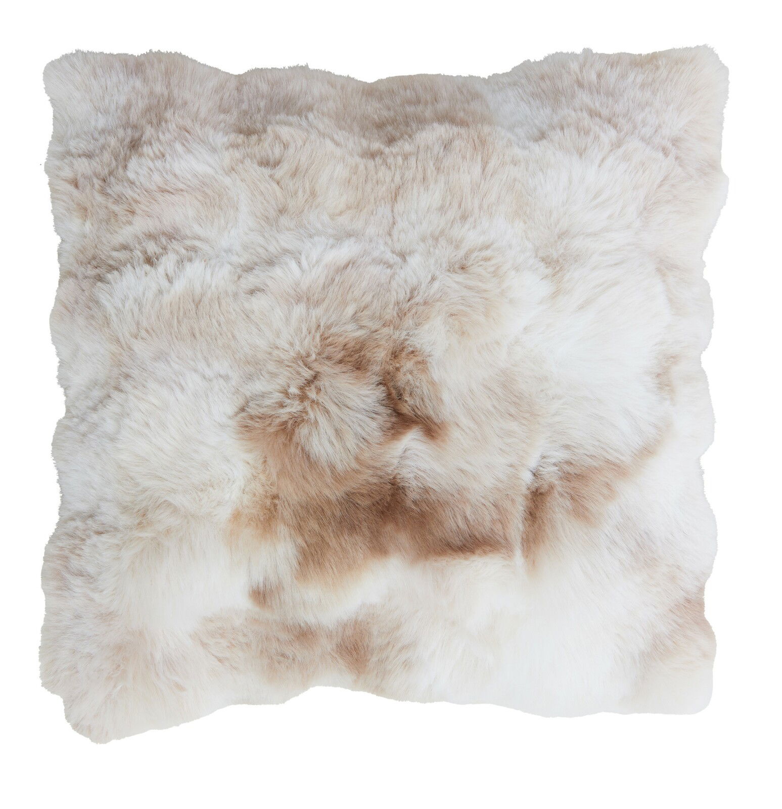 Weiches, flauschiges Kissen in Beige- und Cremetönen, Vorderansicht