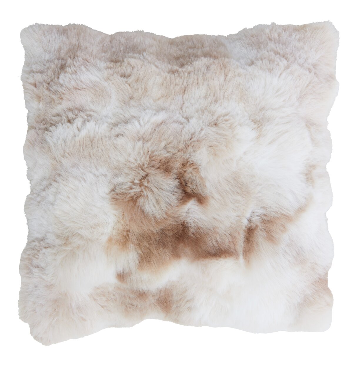 Weiches, flauschiges Kissen in Beige- und Cremetönen, Vorderansicht