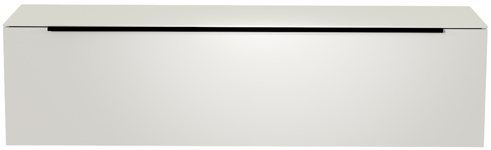 Moderano Hänge-Lowboard BORMIO Frontale Ansicht eines modernen weißen Hänge-Lowboards mit schlichtem Design.