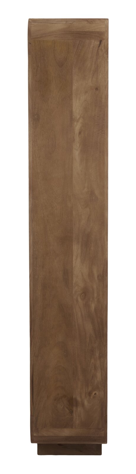 Vorderansicht eines hölzernen Standregals mit glatter Oberfläche und natürlicher Holzmaserung.