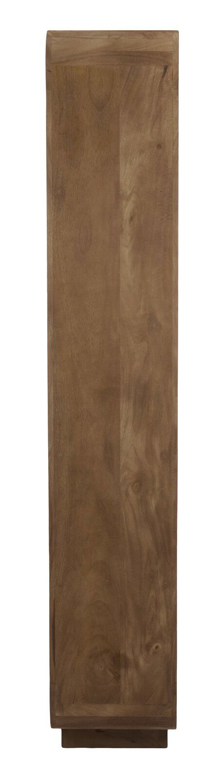 Vorderansicht eines hölzernen Standregals mit glatter Oberfläche und natürlicher Holzmaserung.