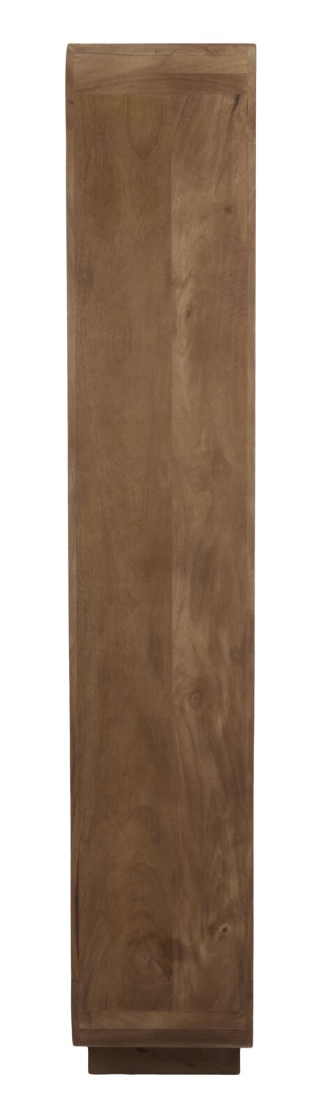 Vorderansicht eines hölzernen Standregals mit glatter Oberfläche und natürlicher Holzmaserung.