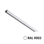Weiße Schiene 1,5m in diagonaler Perspektive, RAL 9003