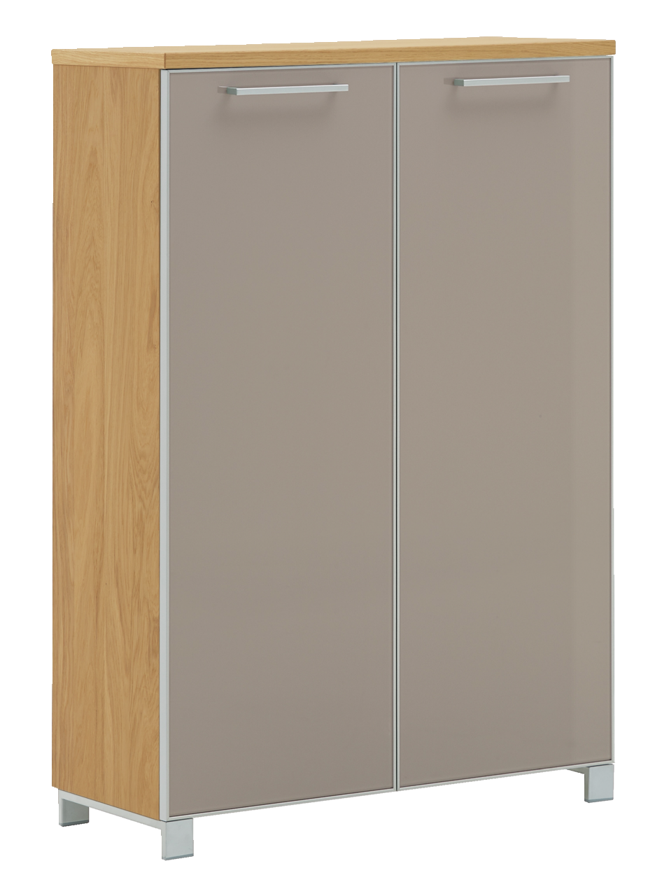 Hoch-Schuhkommode aus Holz mit zwei Türen in moderner Frontansicht