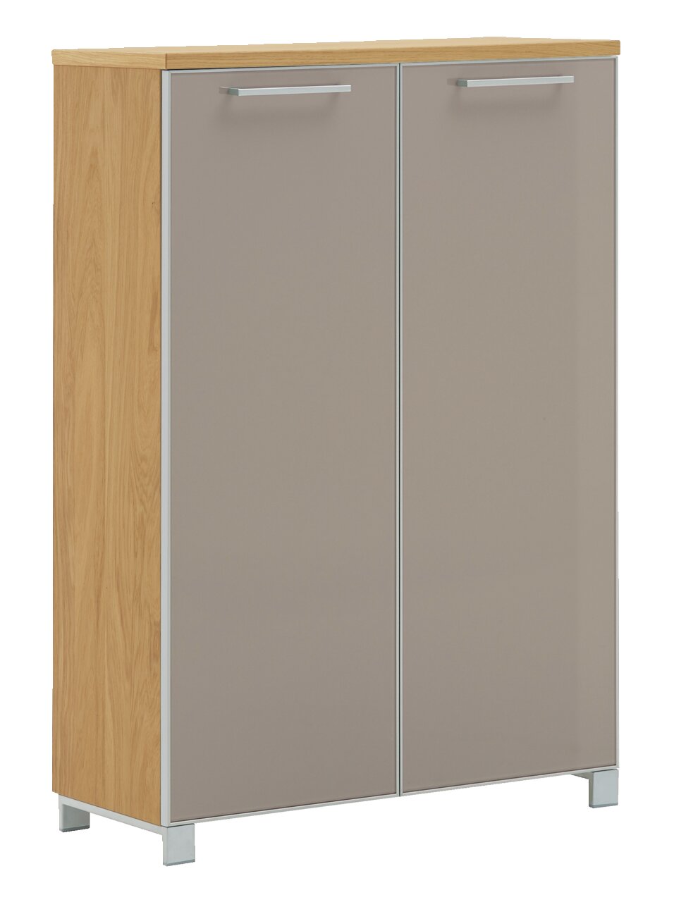 Hoch-Schuhkommode aus Holz mit zwei Türen in moderner Frontansicht