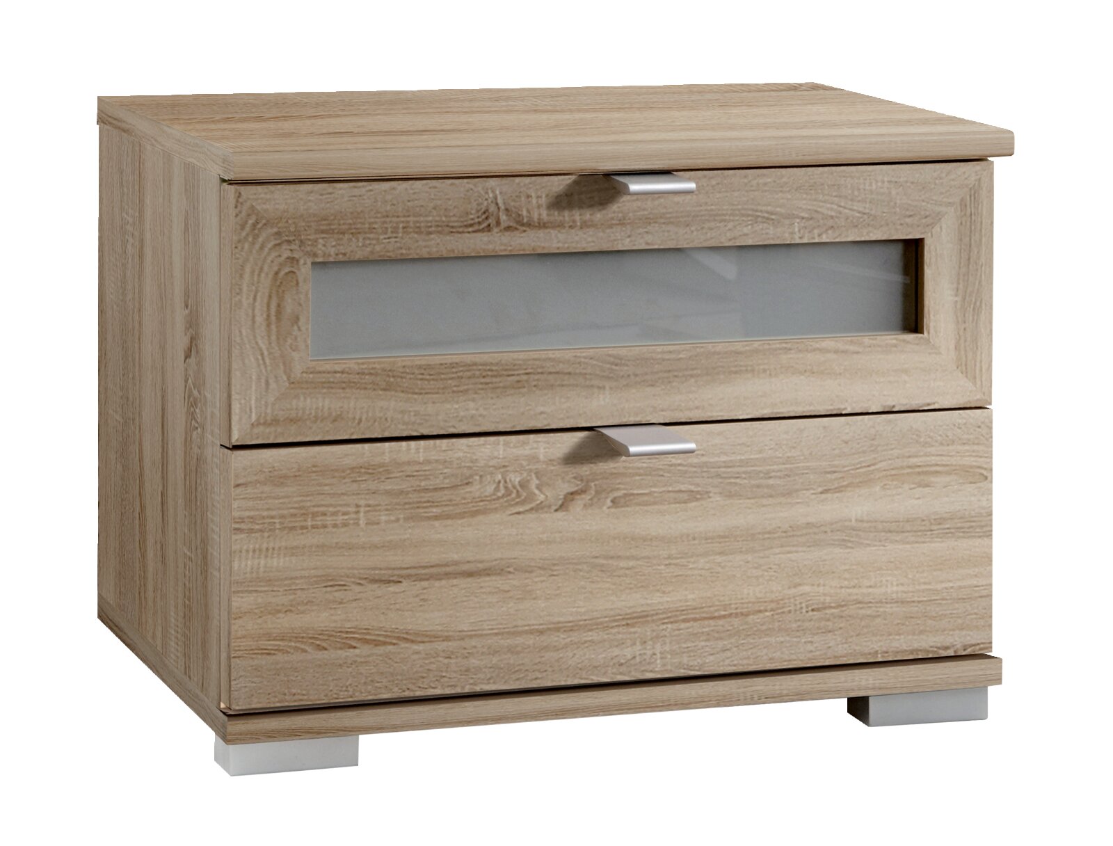 Z2 Nachtkastje Box Nachtkonsole aus Holz mit zwei Schubladen, Frontansicht