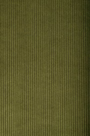 Nahaufnahme eines olivgrünen, gerippten Stoffes in vertikaler Perspektive