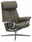 Stressless Einzelsessel PAUL Moderner Einzelsessel aus Leder in Olivgrün mit verchromtem Drehfuß, seitliche Perspektive