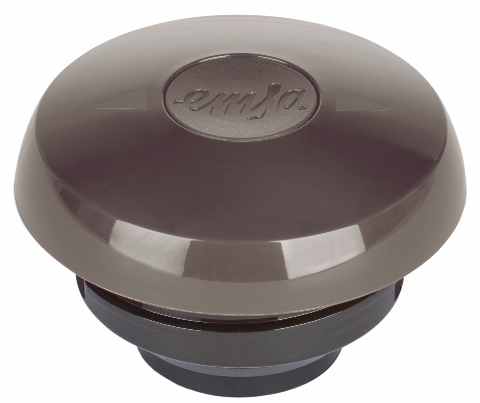 Deckel einer taupefarbenen Isolierkanne SAMBA, Ansicht von oben