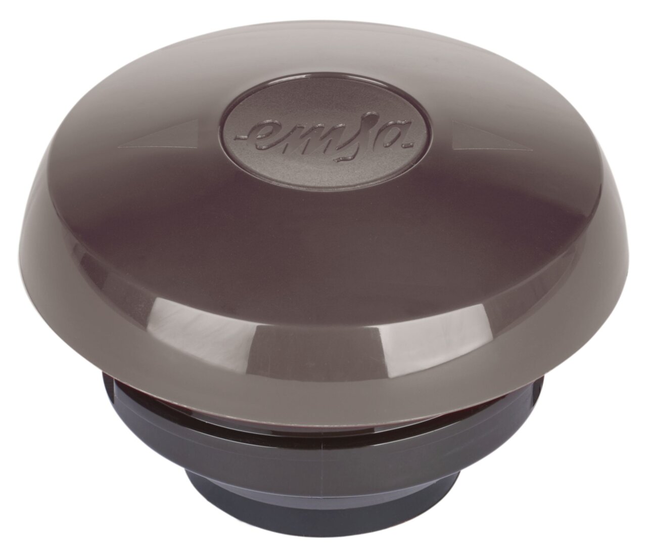 Deckel einer taupefarbenen Isolierkanne SAMBA, Ansicht von oben