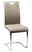 Freischwinger Stuhl in Beige mit Metallgestell, seitliche Perspektive