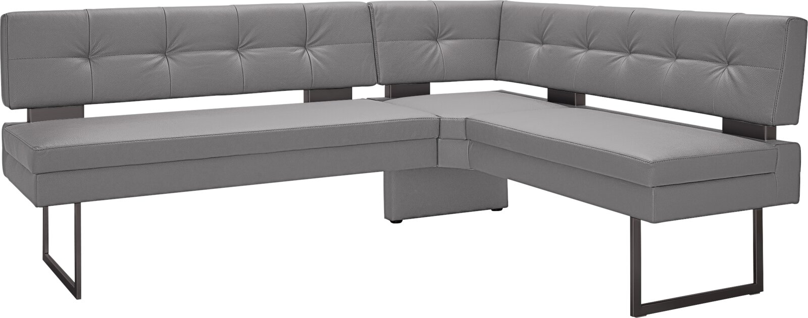 Dieter Knoll Eckbank LIMONE Graue Eckbank mit modernem Design, Polsterung und Metallbeinen, seitliche Perspektive