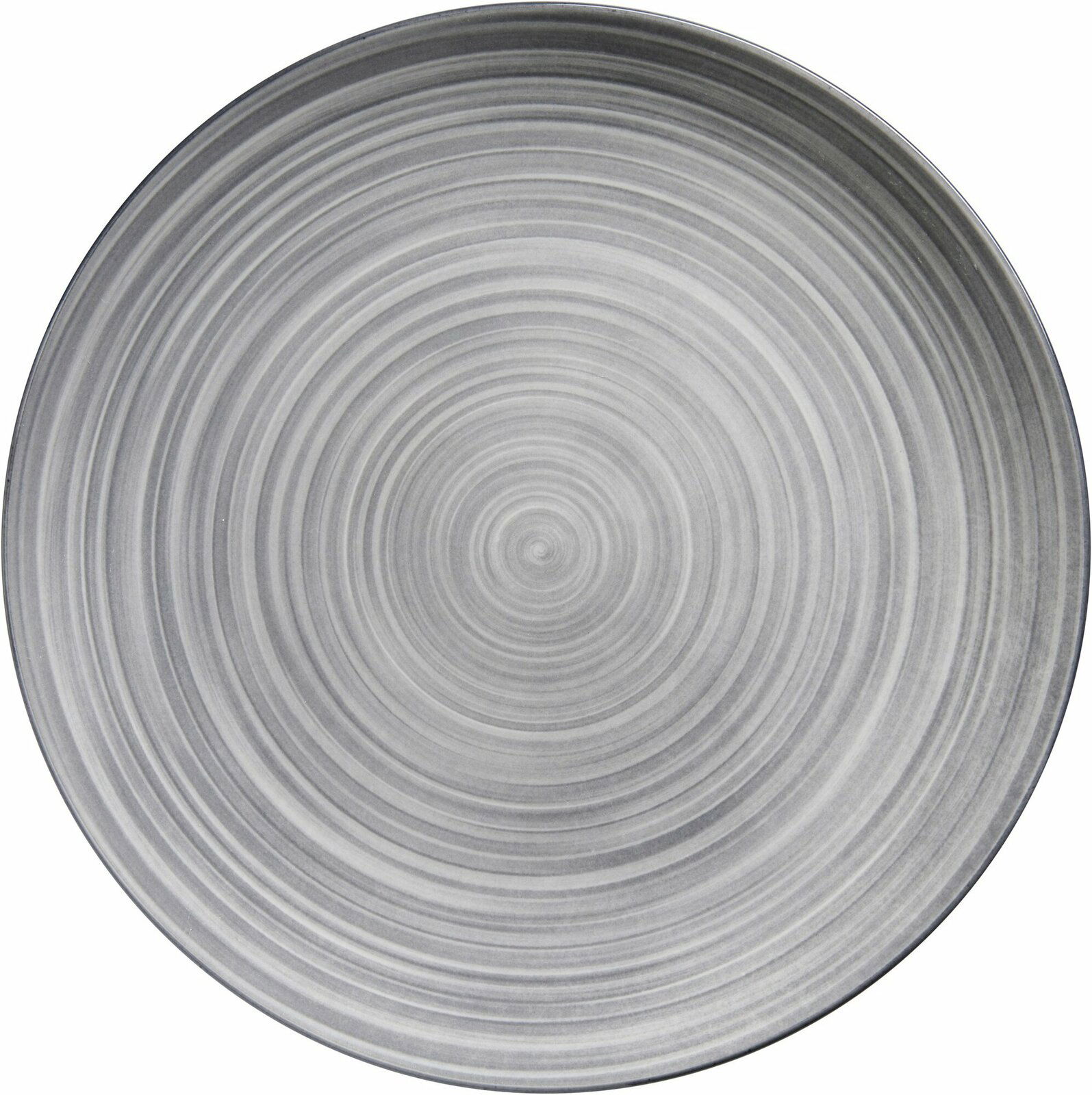 Grauer Dessertteller Sendai mit kreisförmigem Muster, Draufsicht