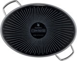 Ovaler Bräter von oben mit Fusiontec-Beschichtung und Griffen, geeignet für alle Herdarten, Made in Germany.