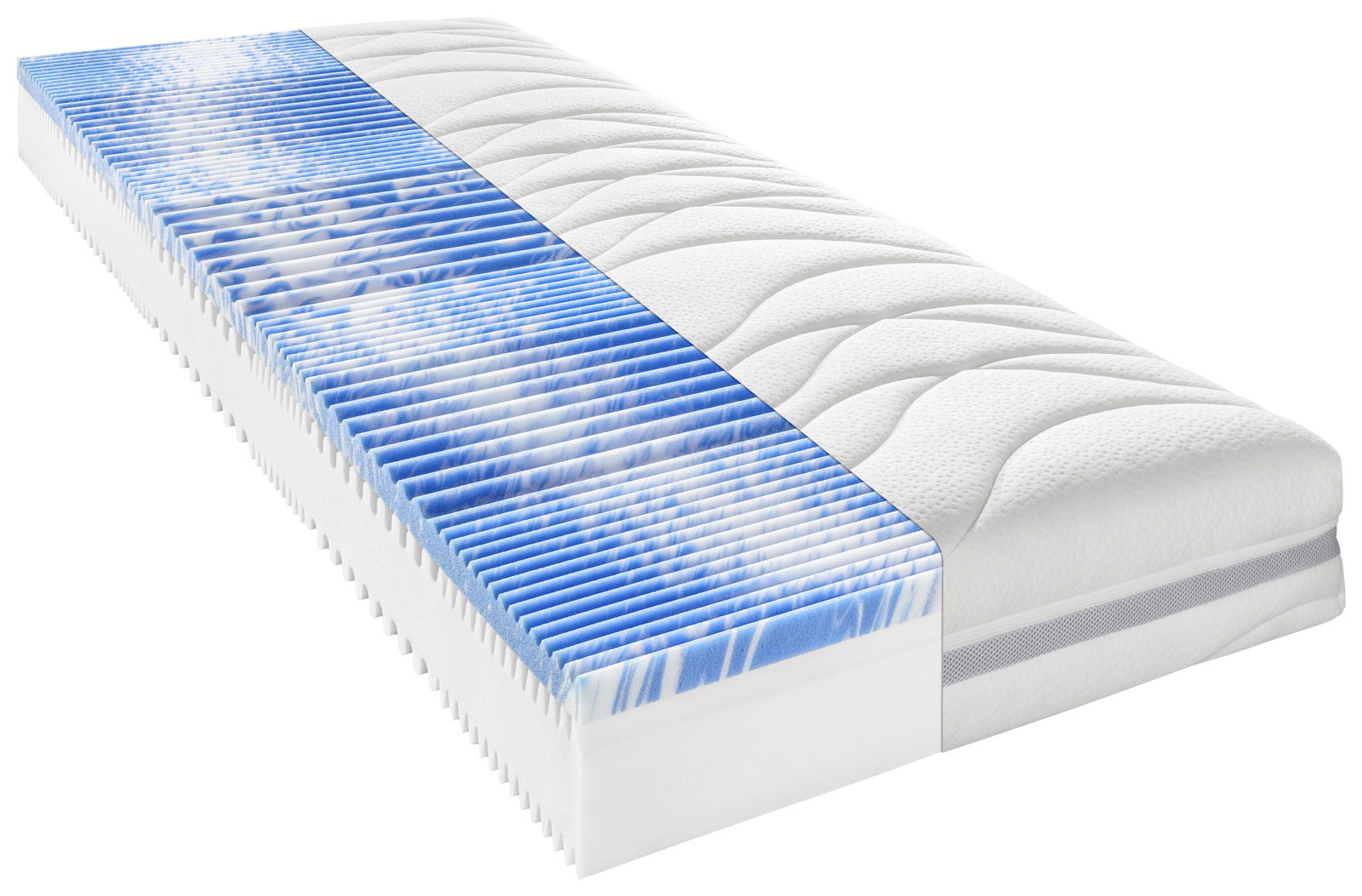 Sleeptex Komfortschaummatratze H2 PERFECT TOUCH KS Komfortschaummatratze H2 mit sichtbarem Querschnitt, seitliche Perspektive