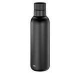 Schwarze Isoliertrinkflasche Cilio DELUXE, 450ml, frontal abgebildet