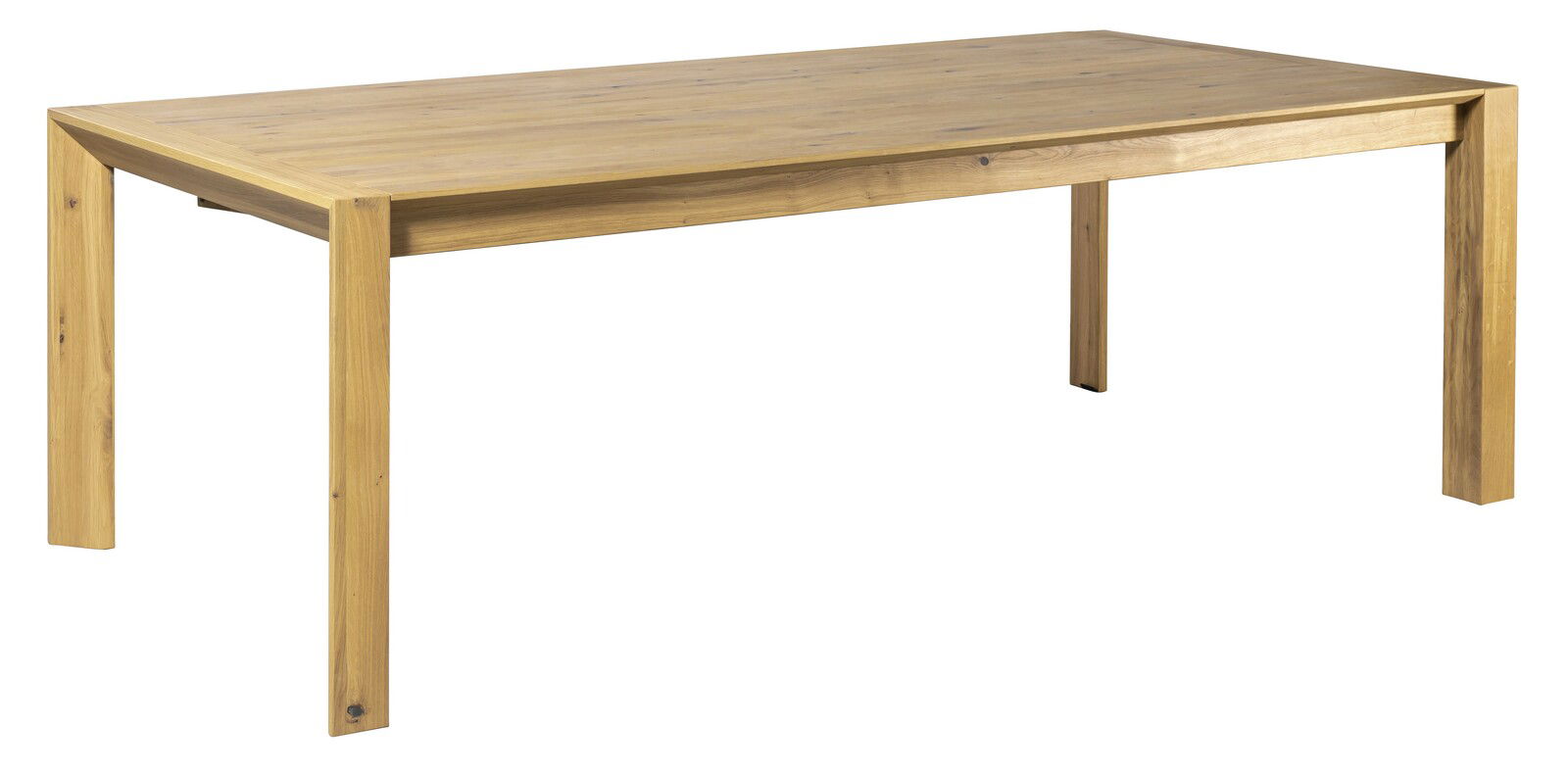 Holzesstisch in rechteckiger Form, Perspektive von schräg oben