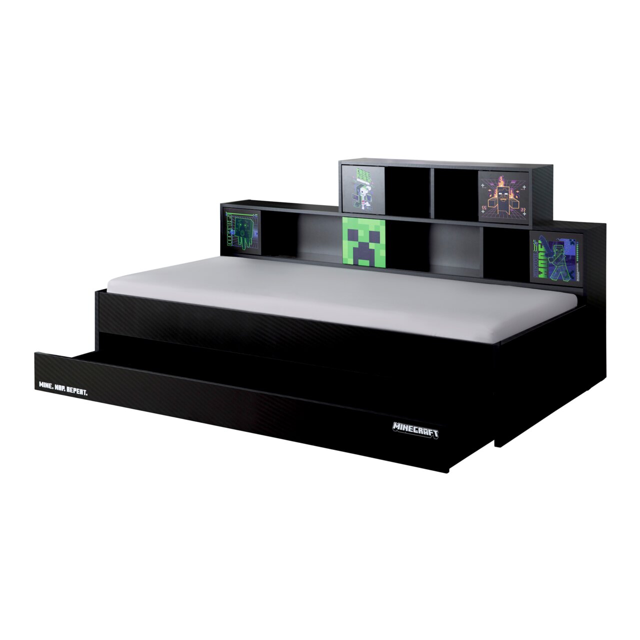 Zurbrüggen Jugendbett MINECRAFT Jugendbett mit Minecraft-Motiven, seitliche Perspektive
