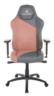 Gaming Stuhl in rosa und grau, Vorderansicht
