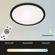 LED-Deckenleuchte mit Farbwechsel und Fernbedienung, Perspektive von unten