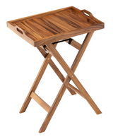 Holz-Serviertablett mit Standfuß, seitliche Perspektive