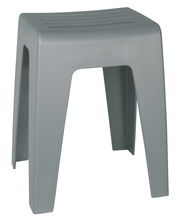 Grauer Badhocker Kumba aus Kunststoff, seitliche Perspektive