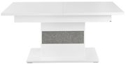 Moderner weißer Funktions-Esstisch mit grauem Akzent, Frontalansicht