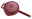 Rote Pfanne von unten mit Fissler-Logo, Perspektive von der Unterseite