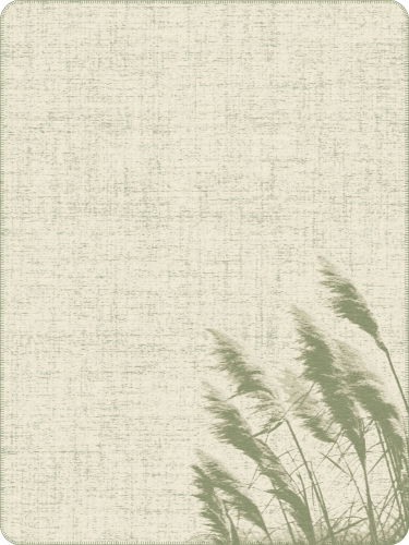 Jacquard Decke mit Gräser-Motiv in sanften Grüntönen, Draufsicht