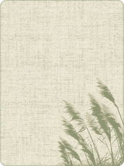 Jacquard Decke mit Gräser-Motiv in sanften Grüntönen, Draufsicht