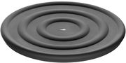 Runder, anthrazitfarbener Silikondeckel mit konzentrischen Kreisen, von oben betrachtet.