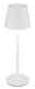 Globo Lighting Tischleuchte 3 in 1 VANNIE Weiße Akku-Tischleuchte VANNIE 3 in seitlicher Ansicht mit rundem Lampenschirm und schlankem Standfuß.