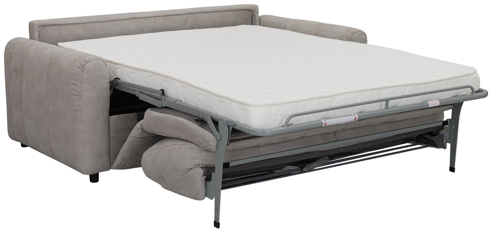 Funktionssofa in ausgeklappter Bettfunktion, seitliche Perspektive