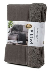 Graue Chenille-Wohndecke, Größe 150 x 200 cm, in Verpackung, Vorderansicht