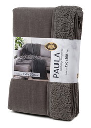 Graue Chenille-Wohndecke, Größe 150 x 200 cm, in Verpackung, Vorderansicht
