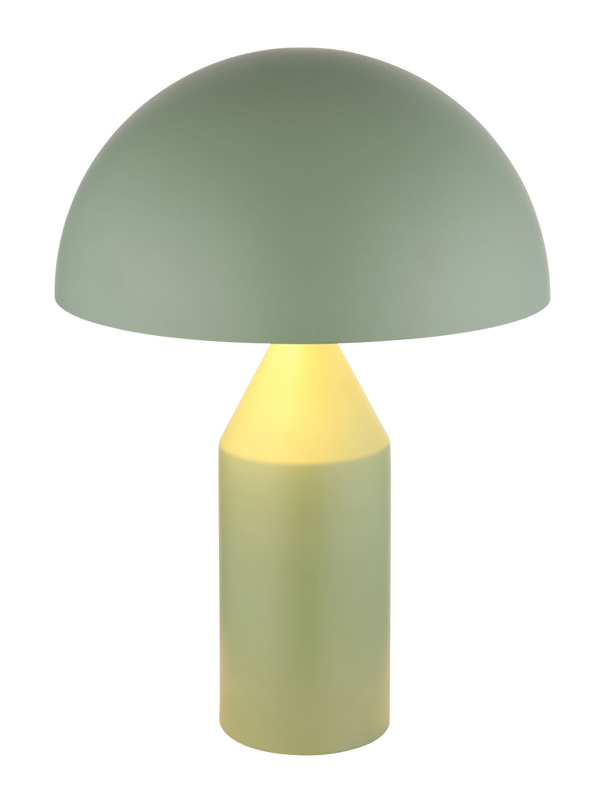 Globo Lighting Tischleuchte ATOMA Moderne Tischleuchte ATOMA in sanftem Grün, seitliche Perspektive