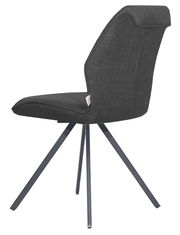 Moderner schwarzer Stuhl mit Metallbeinen, seitliche Perspektive